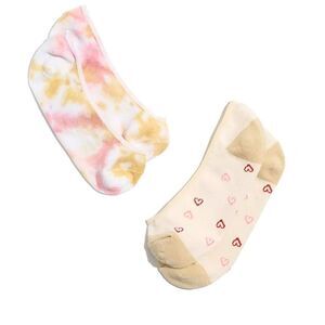 Madewell Two - Pack Open Hearts Tie-dyed dyed Low Profrile Socks NEW